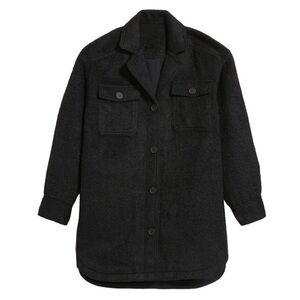Old Navy Black Soft-Brushed Long Utility Shacket Size 4x NWT Brand New